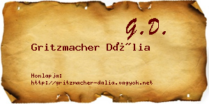 Gritzmacher Dália névjegykártya